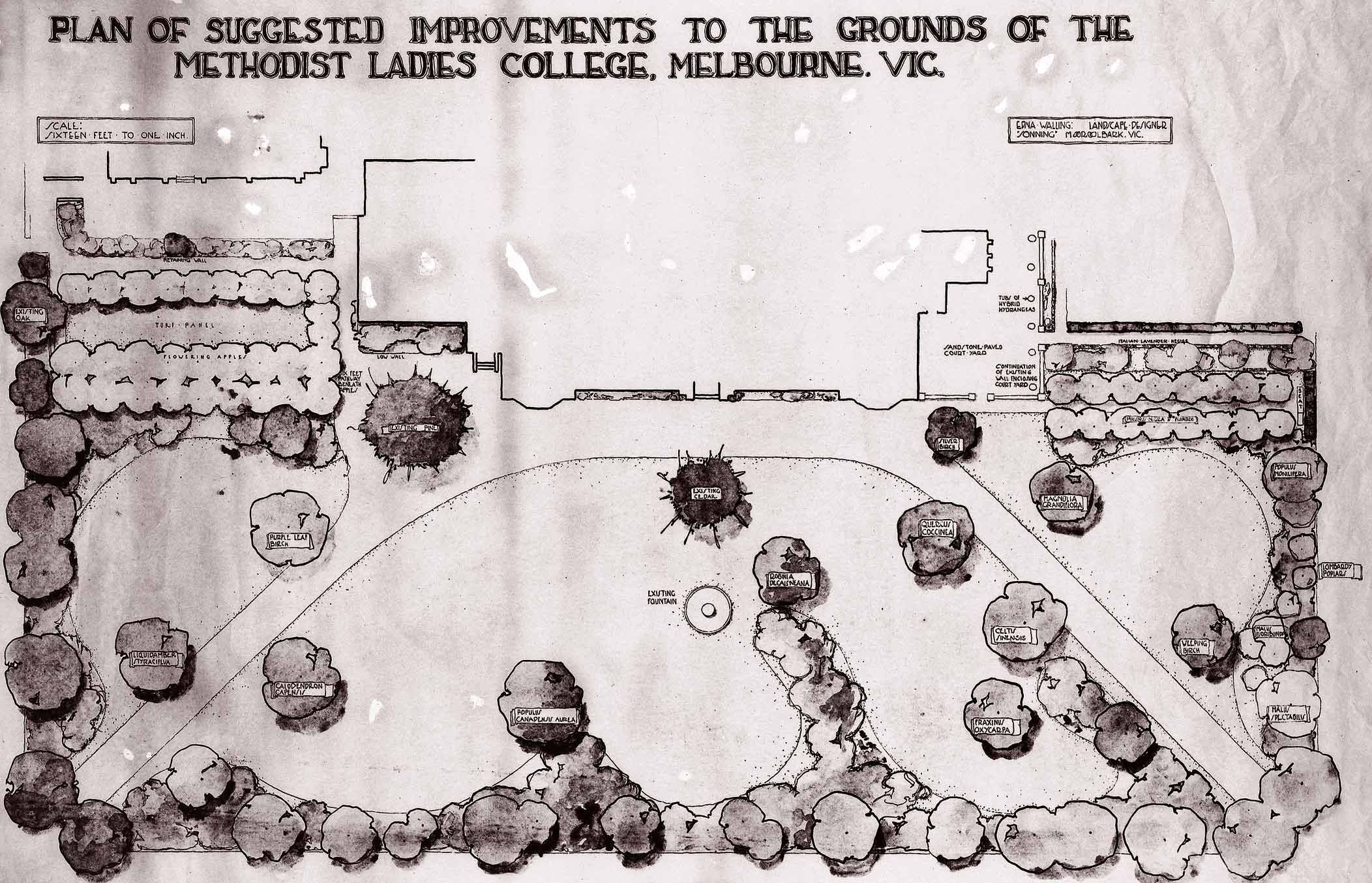 Garden Plan, Methodist Ladies College.