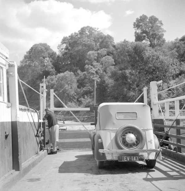 Edna Walling's Car on Ferry.