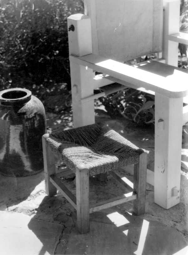 Chair, Stool and Urn - Sonning. 